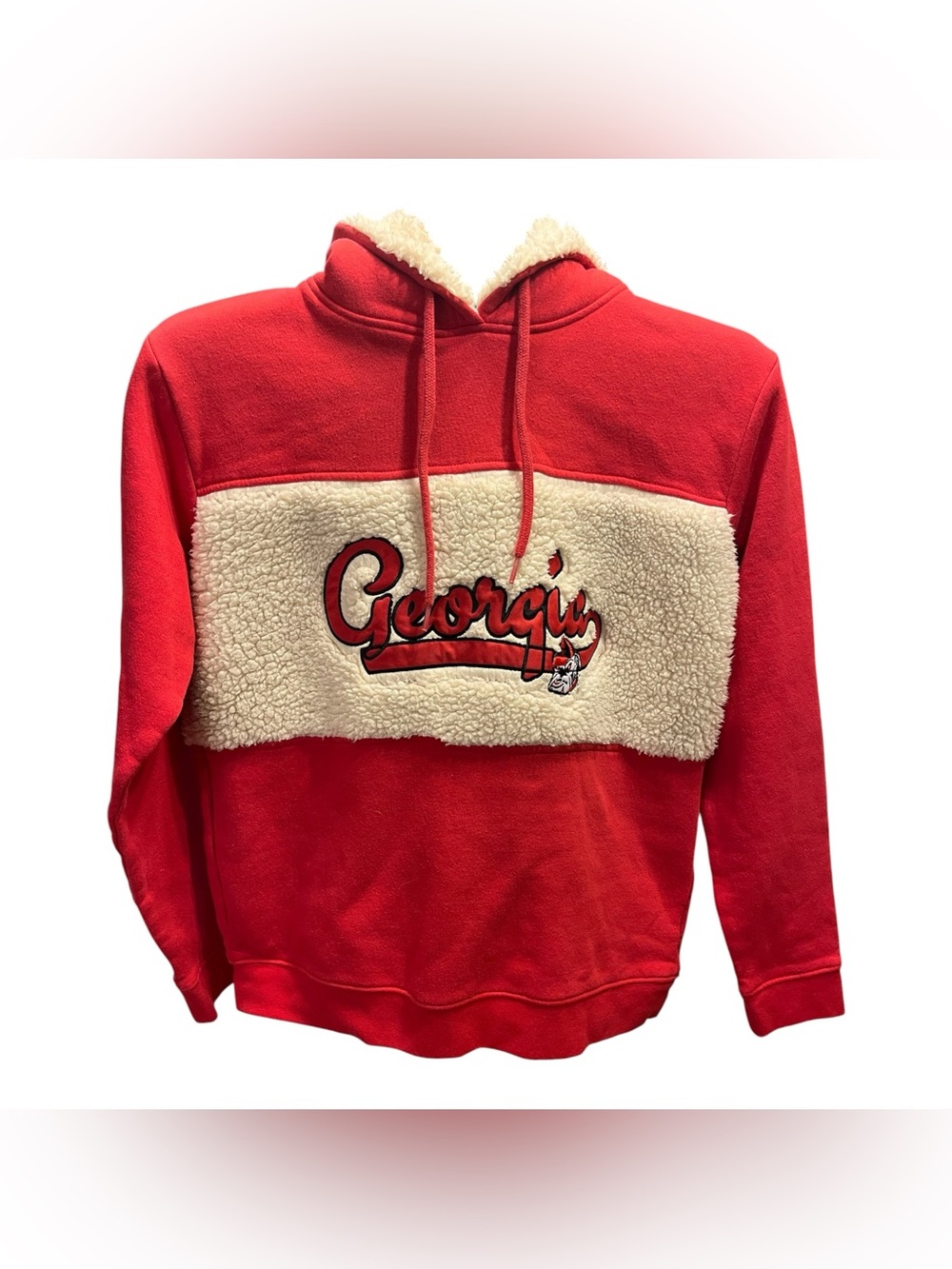 Rivalry Threads Georgia Bulldogs Hoodie with Cream Sherpa Panel